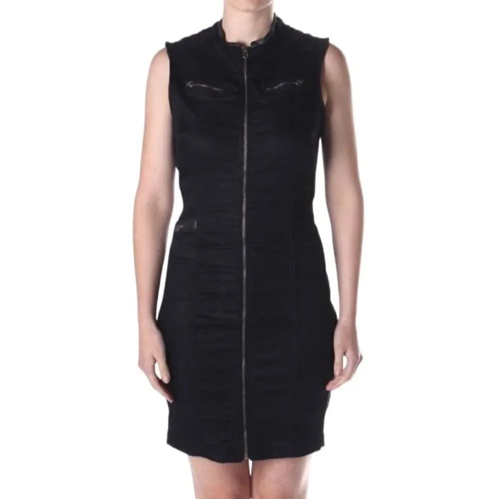 G-Star Raw Lynn Avity Slim Front Zip Denim Dress Sz XS